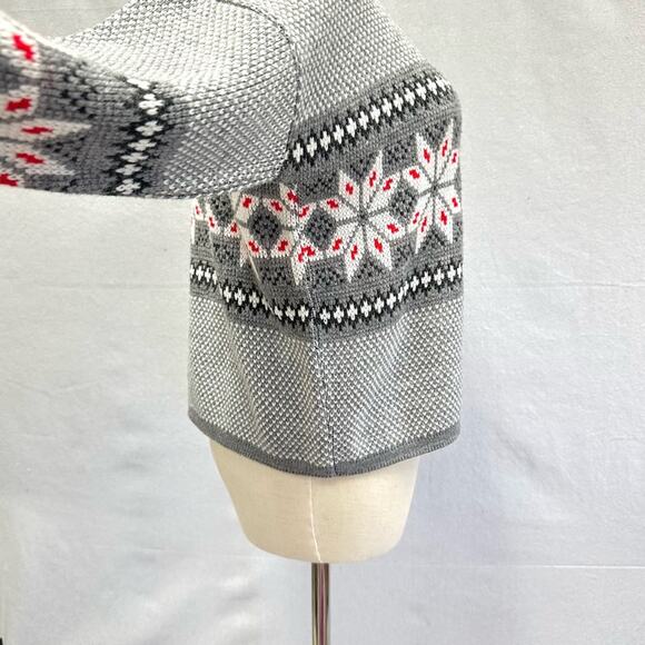 Vintage 80s Brunny Nordic fair isle tight knit mock neck sweater Size Small - Picture 8 of 16